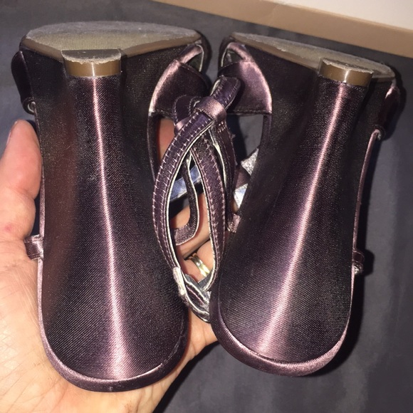 David’s Bridal/Michaelangelo “Willow” Embellished Espresso Wedges sz 8 - Picture 12 of 16